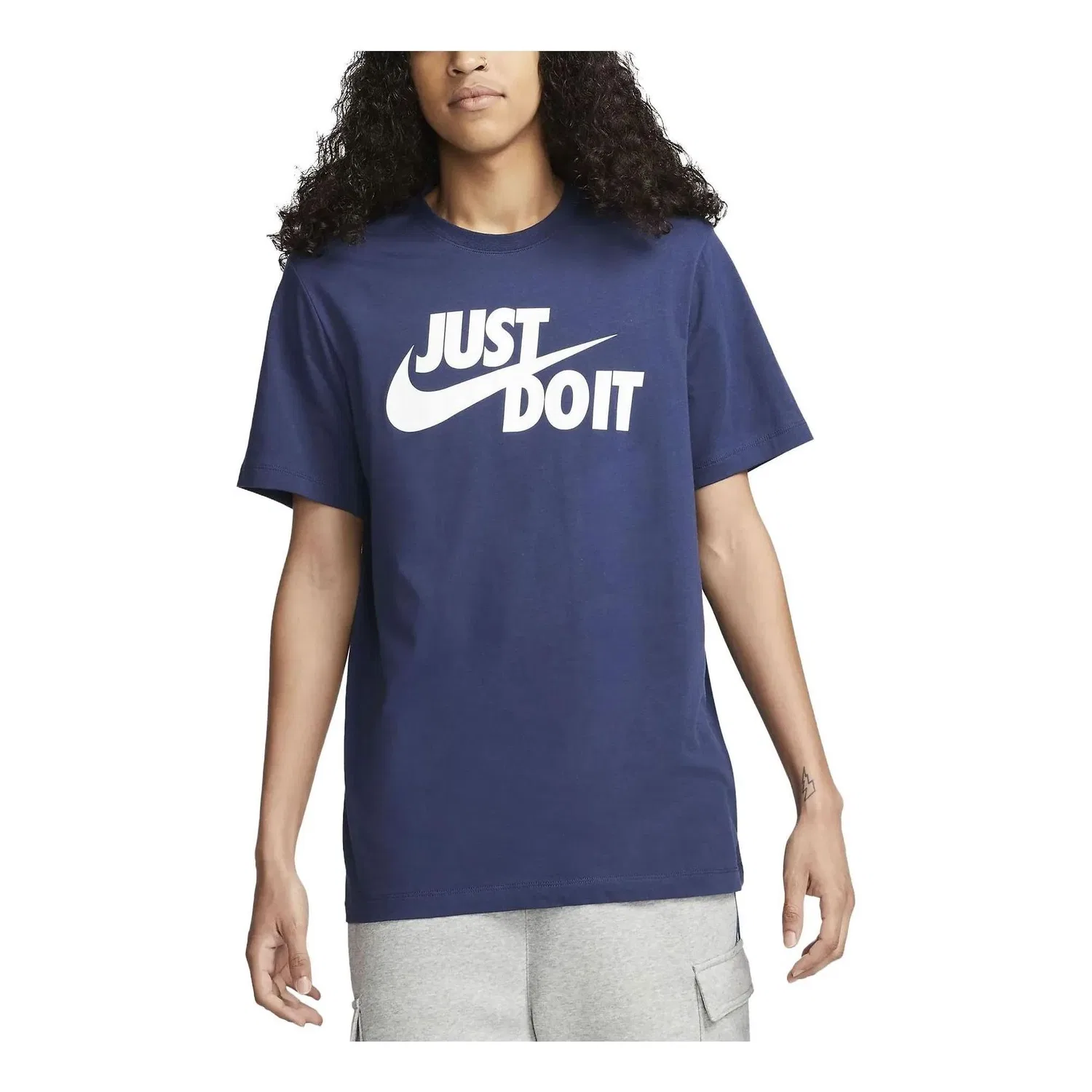 Мужская футболка с принтом JDI Nike, темно-синий