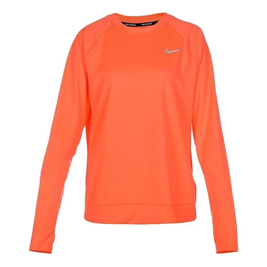 Футболка с длинным рукавом AS W NK DF Pacer Crew Nike, оранжевый