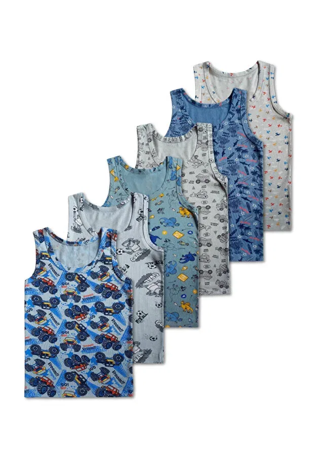 Детское для мальчиков хлопковое комплект маек Panfilia, Black-Grey-Blue