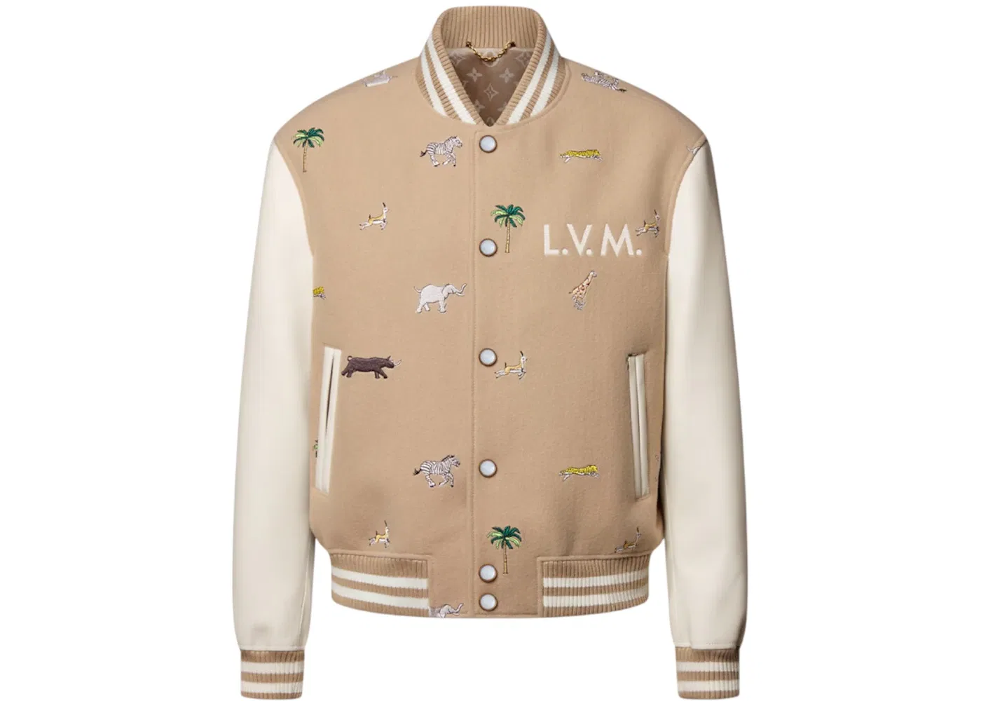 Мужская куртка-блузон с вышивкой Louis Vuitton, Beige
