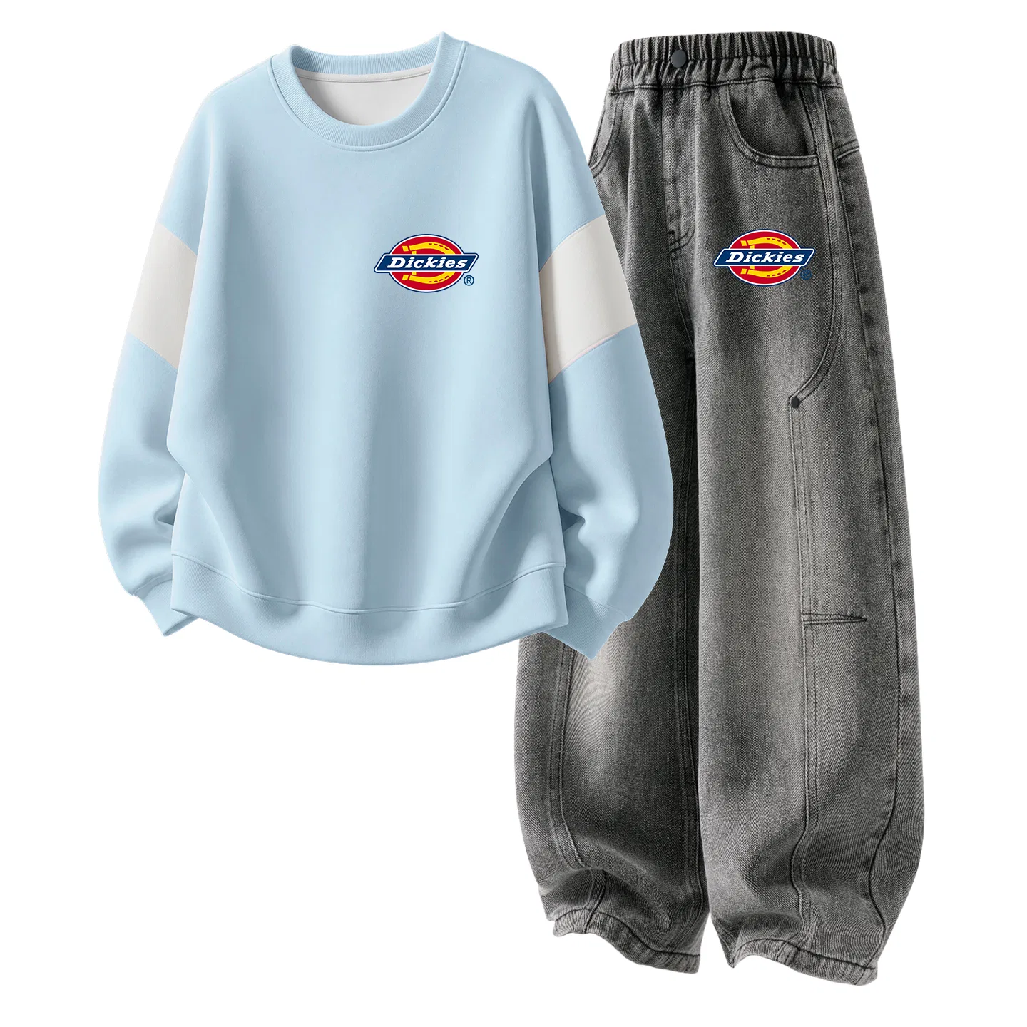 Детский комплект спортивной одежды с принтом Dickies, Burgundy/Gray Black — фото 4