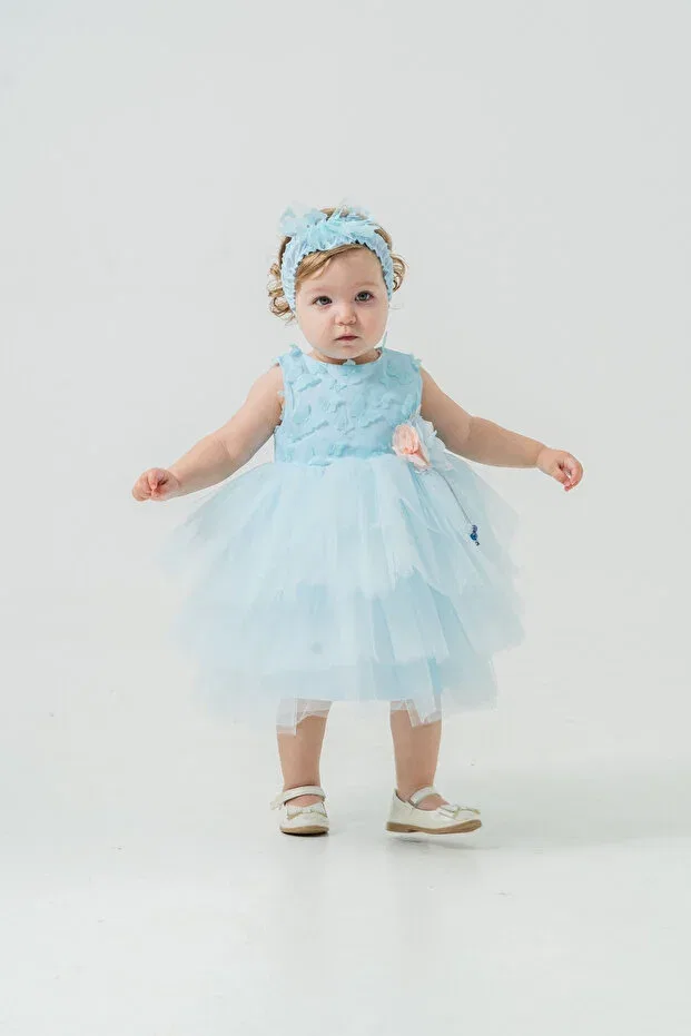 Детское платье для девочек с принтом бабочки Eray Kids, Blue