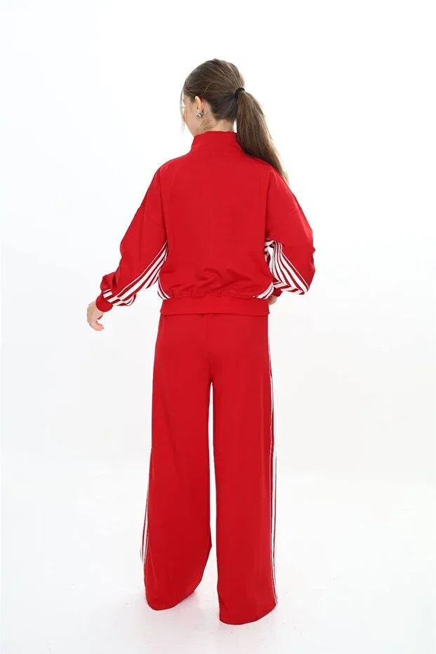 Детский спортивный комплект для девочек Oversize Tracksuit Set Asortik Kids, Red — фото 3