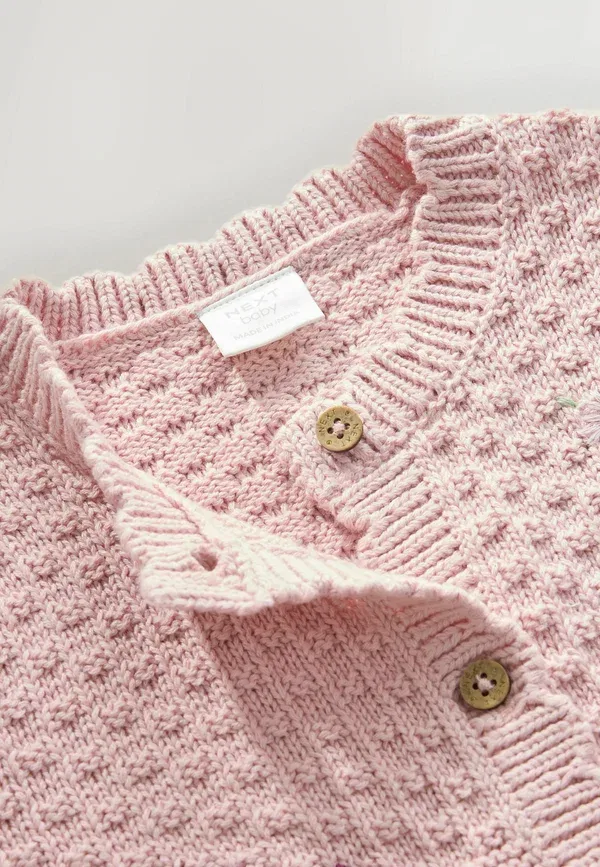 Кардиган с вышивкой Next Cardigan Next Pink embroidered bunny, розовый — фото 2