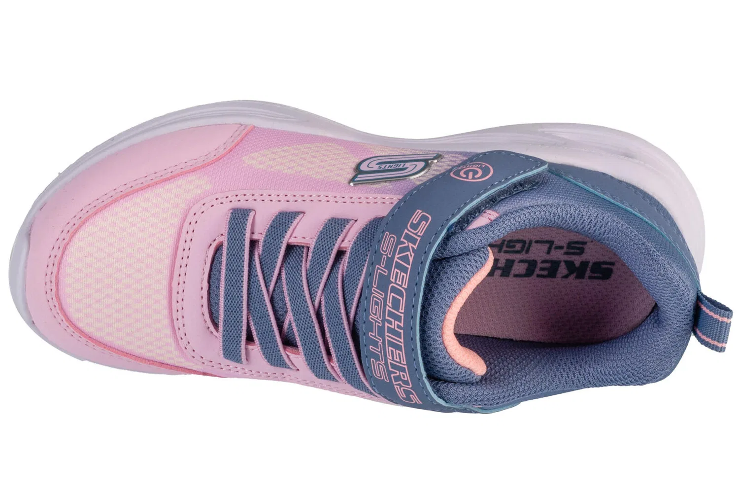Детские кроссовки для девочек с технологией Lights Sola Glow - Ombre Deluxe Skechers, Rosa — фото 3