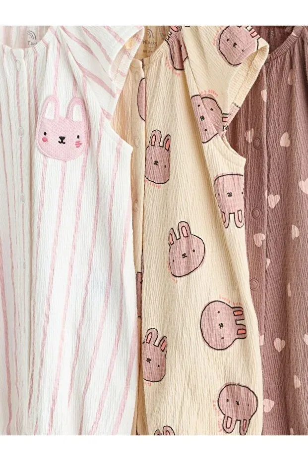 Детский комплект боди-комбинезонов с принтом 3-piece romper set Next Baby, Multicolor — фото 3