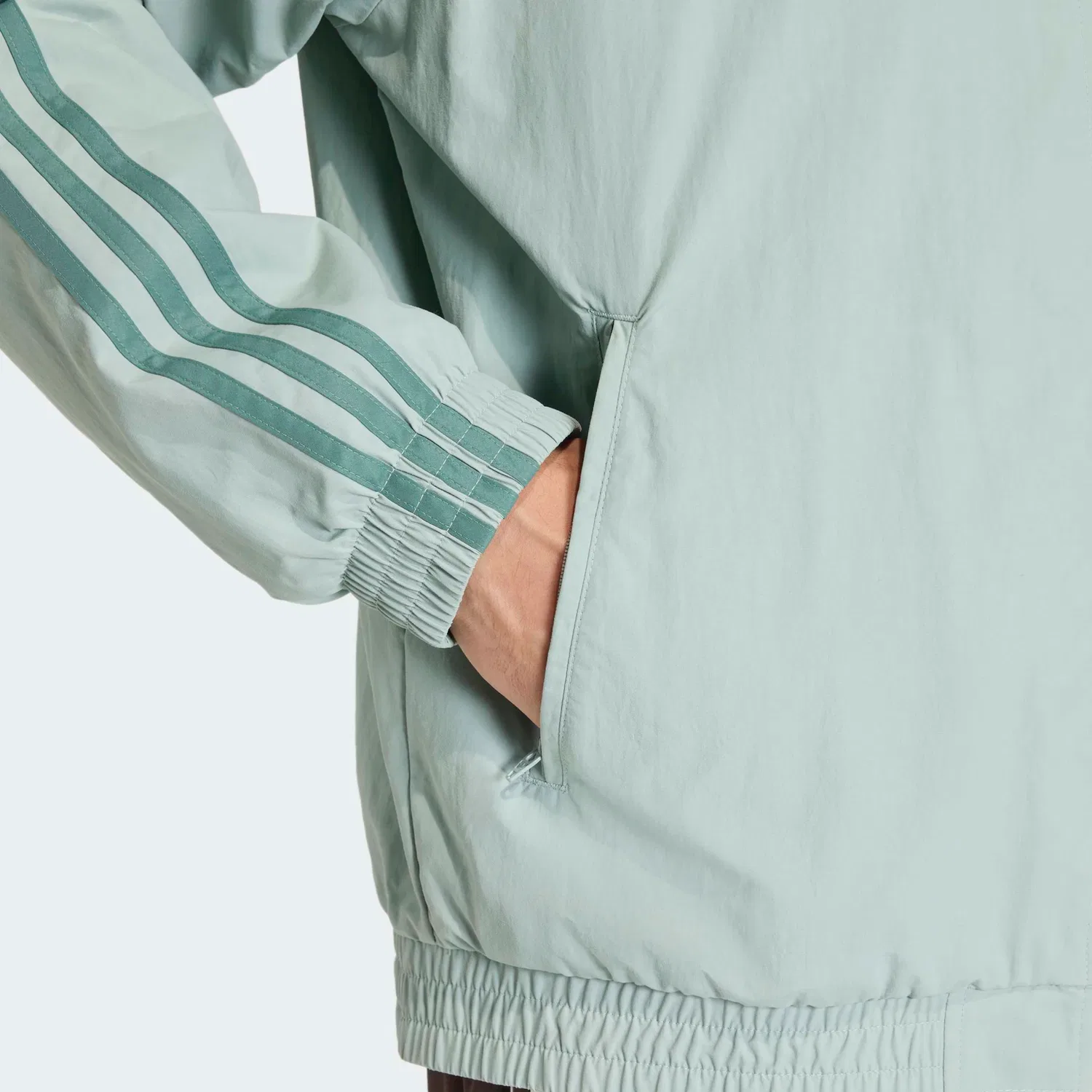 Мужская тренировочная куртка с воротником-стойкой Adidas Originals, Wonder Sage/Tech Emerald — фото 3