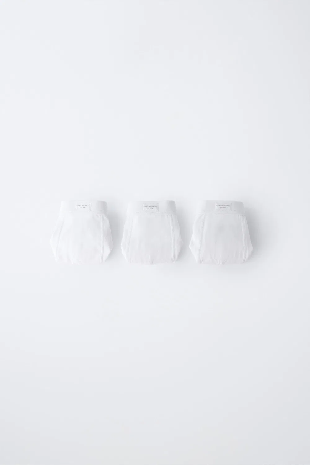 6-14 лет / Комплект из трех однотонных боксерских шорт с этикеткой ZARA, White