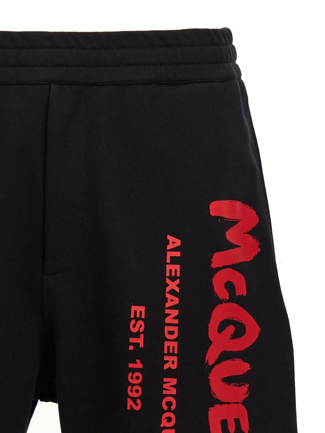 Мужские шорты-бермуды с принтом логотипа Alexander McQueen, Black — фото 3