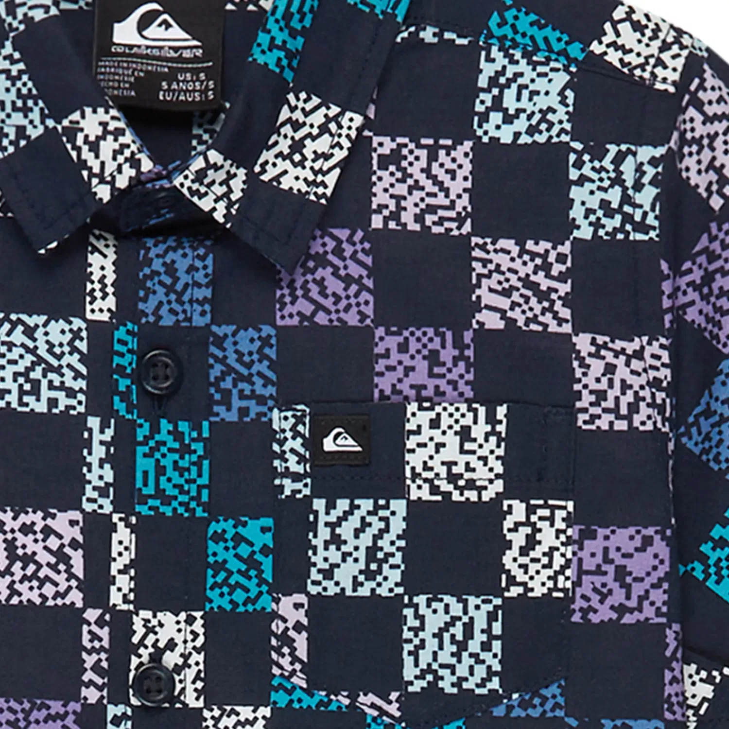 Детская рубашка с коротким рукавом с принтом Apero Classic Quiksilver, Negro — фото 3