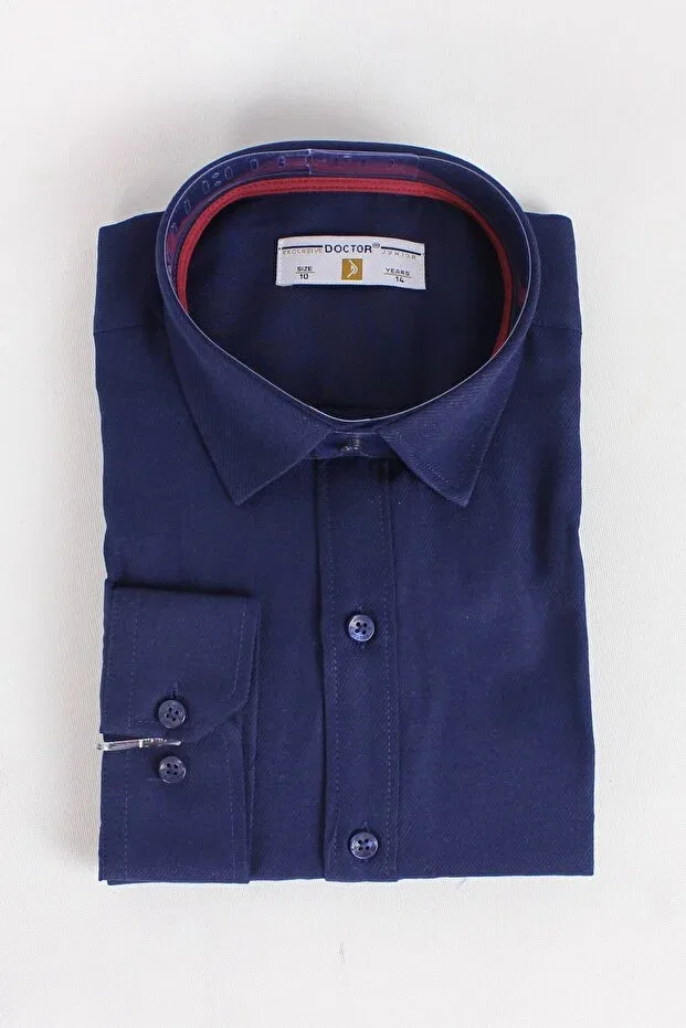 Детская рубашка для мальчиков с длинным рукавом Doctor Junior, Navy Blue