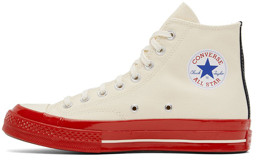 Бело-красные кроссовки Converse Edition Chuck 70 Comme des Garçons Play — фото 3