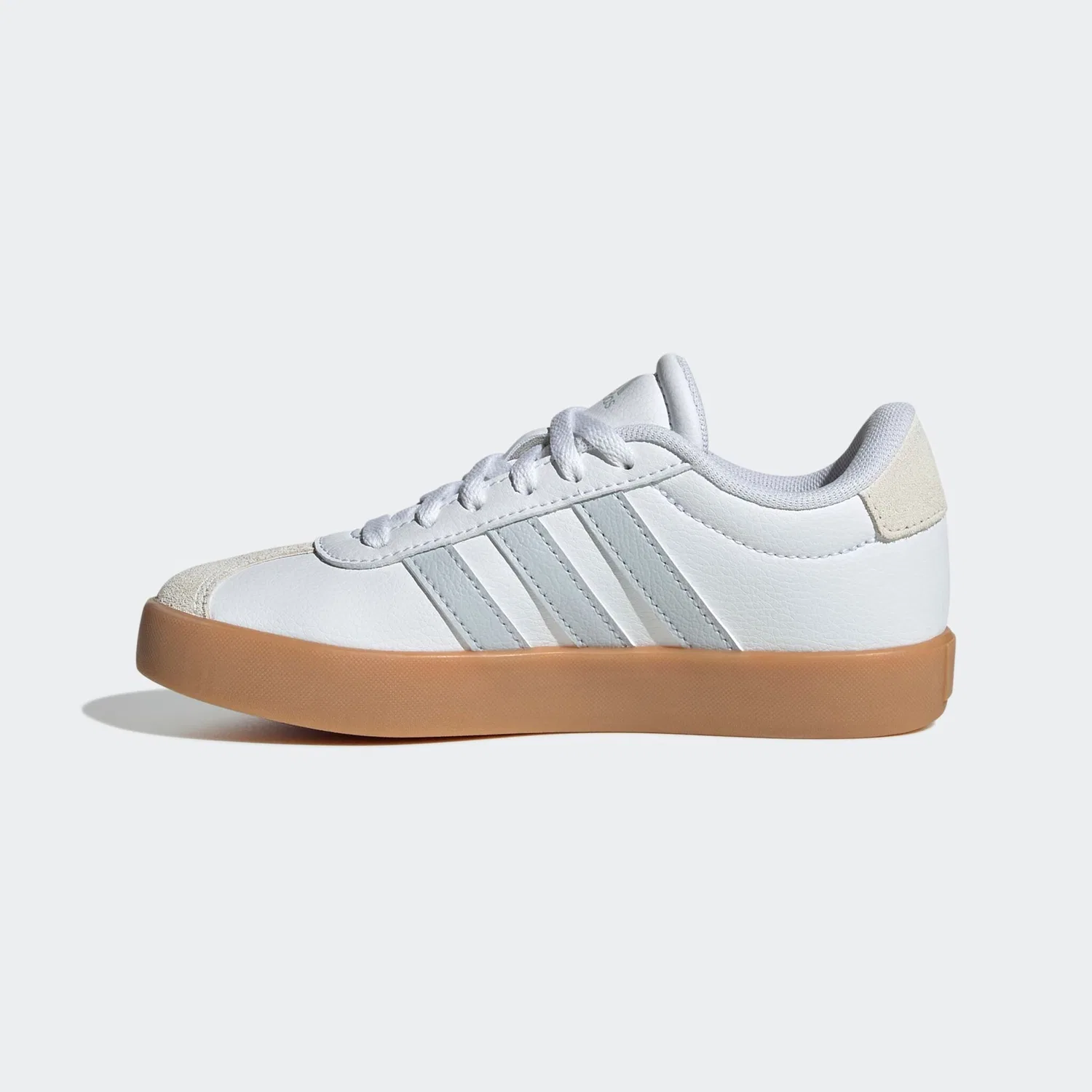 Детские кроссовки на шнуровке Adidas VL Court 3.0, Cloud White/Halo Blue/Off White — фото 3