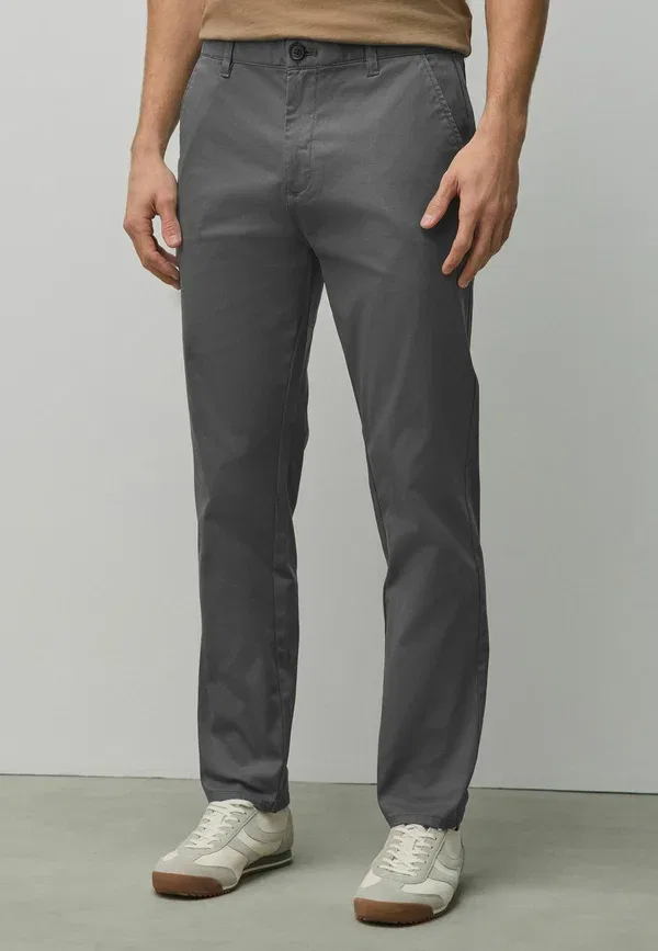 Брюки из хлопка с эластаном Trousers Next, dark grey, темно-серый