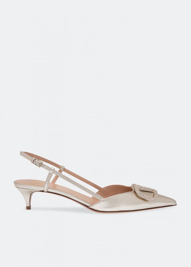 

Туфли VALENTINO GARAVANI VLogo leather pumps, металлик