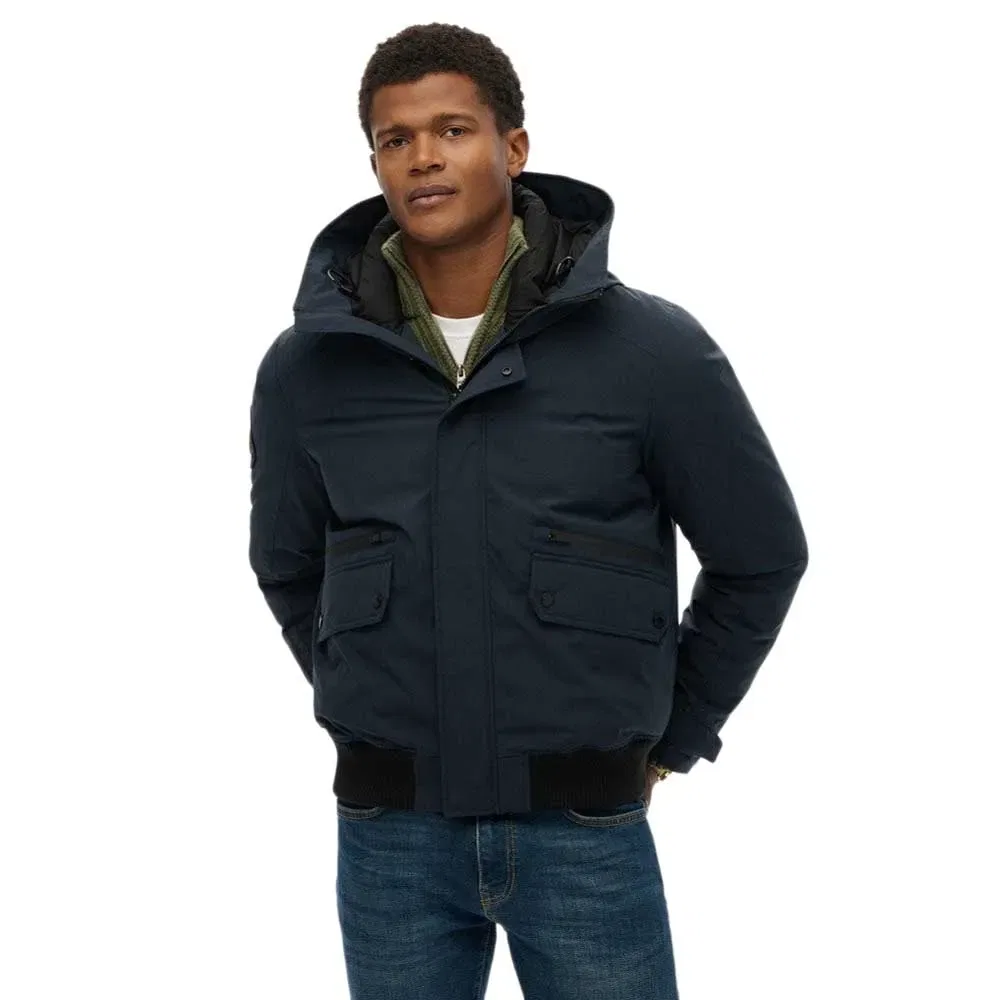 Женская куртка-бомбер с капюшоном City Padded Superdry, Blue