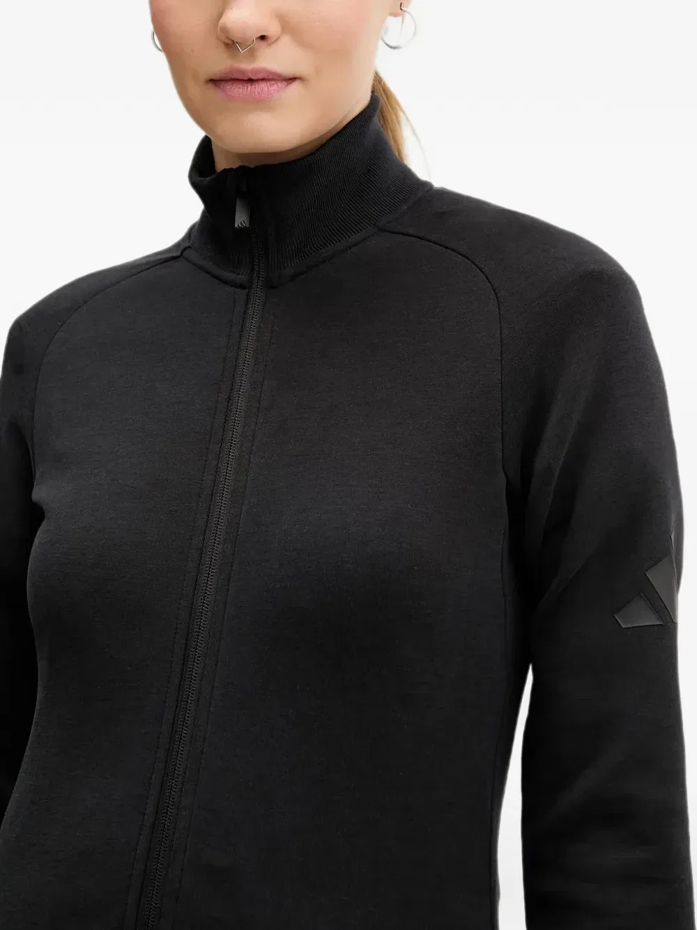 Топ Soft Lux Slim с высоким ворником на молнии Adidas, черный — фото 4