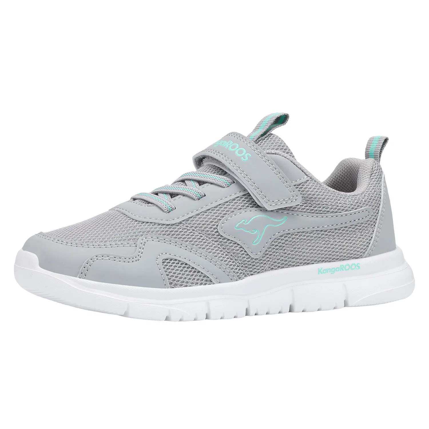 Детские спортивные кроссовки с карманом KangaROOS, Vapor Grey/Cabbage