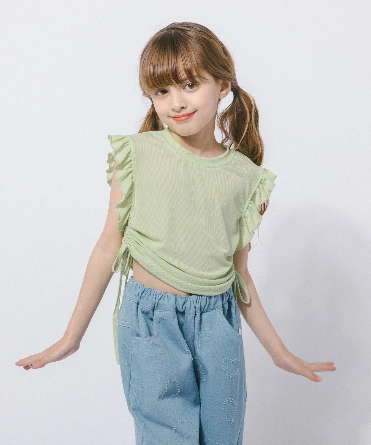 Детский топ с воланами и боковой сборкой French Sleeve Frill Side Gather URBAN CHERRY, Blue — фото 3