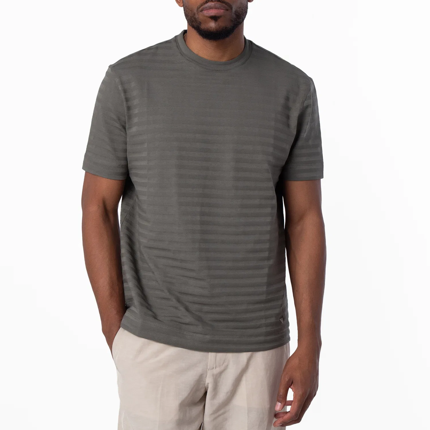 Футболка с жаккардовым узором ASV Jacquard Jersey T-Shirt Emporio Armani, Dis