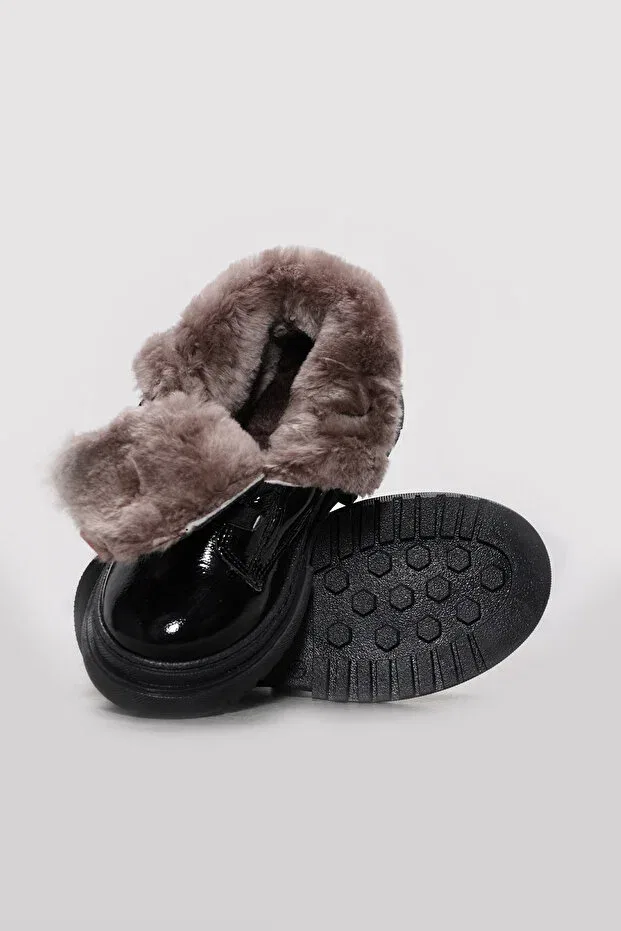 Детские ботинки для девочек кожаные классические Fast Step, Black Patent Leather Pink — фото 4