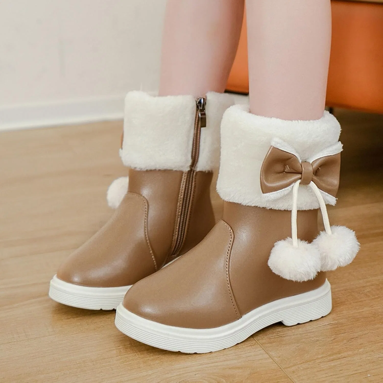 Детские зимние ботинки для девочек с мехом внутри, модель Girls Snow Boots — фото 2