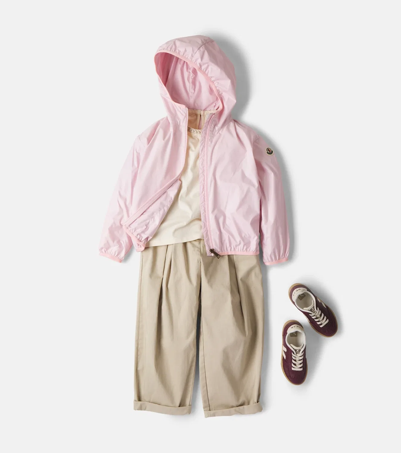 Легкая куртка с капюшоном Fegeo Moncler Enfant, розовый — фото 2