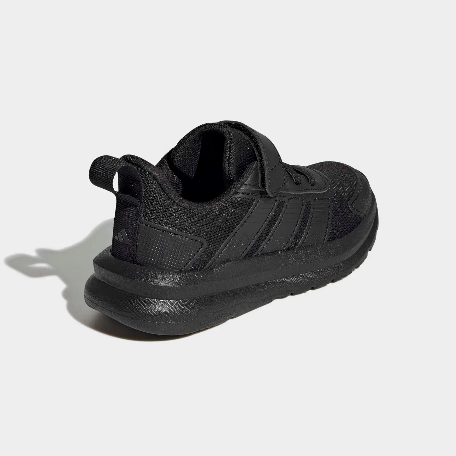 Детские кроссовки с эластичными шнурками и липучкой Adidas, Black — фото 4