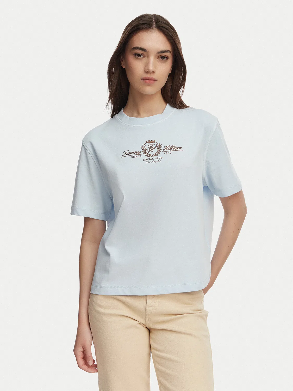 Женская футболка свободного кроя Crest Tommy Hilfiger, голубой