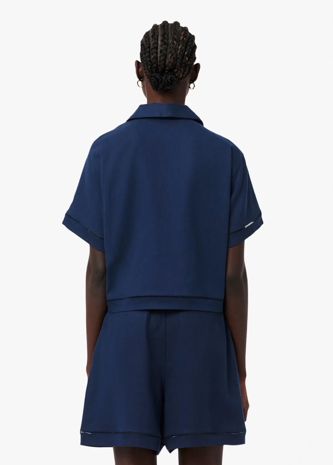 Женское поло Lacoste Oversize Fit, современный крой, темно-синий — фото 3