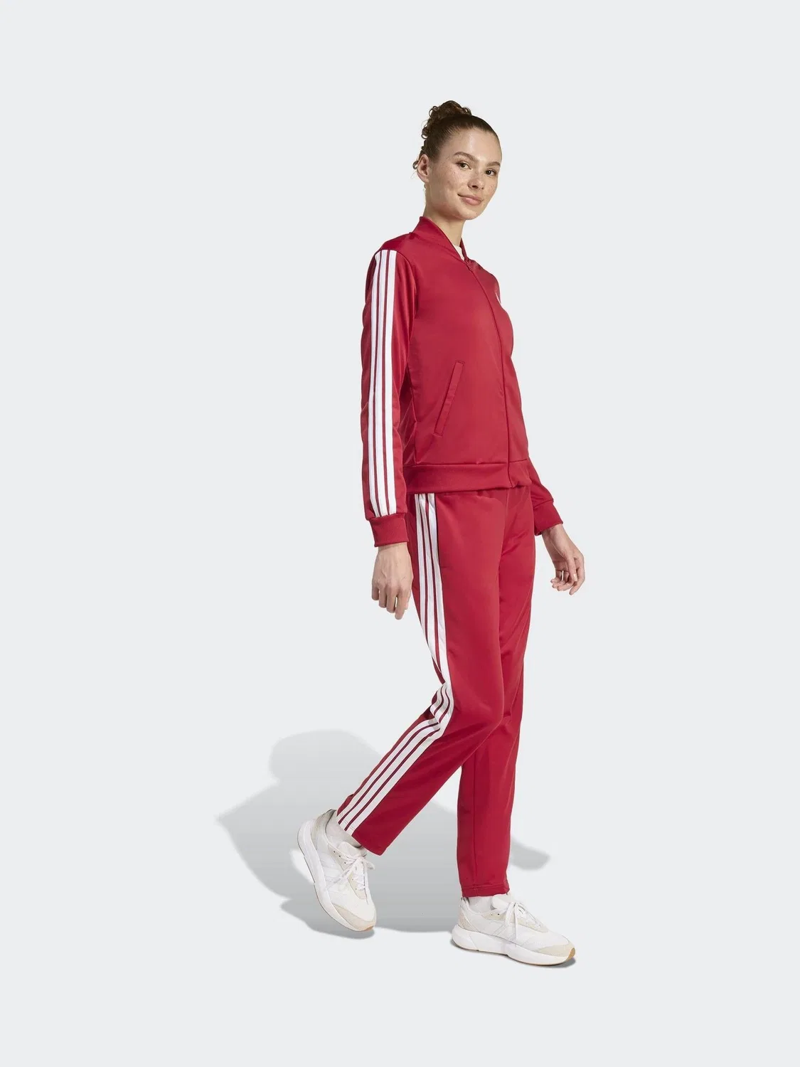 Спортивный костюм, трикотаж, Essentials 3-Stripes adidas, темно-красный — фото 2