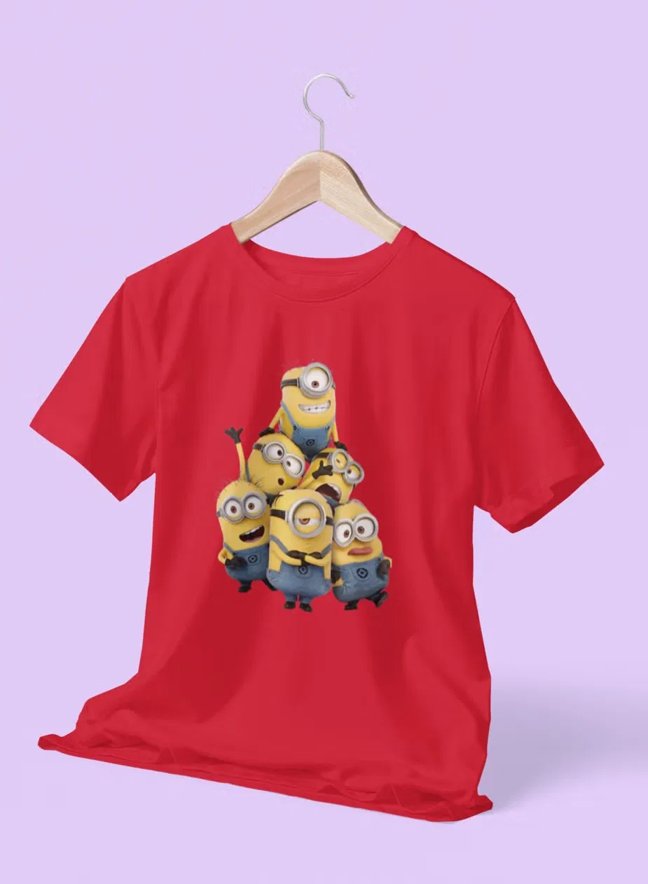 Zoom Футболка с принтом Minions для малышей и детей, красная