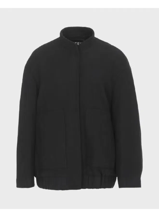 Куртка с воротником-стойкой Zara, черный