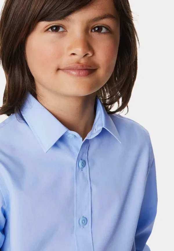 Блузка с немнущейся тканью Easy School - button-down blouse, Marks & Spencer, синий — фото 3