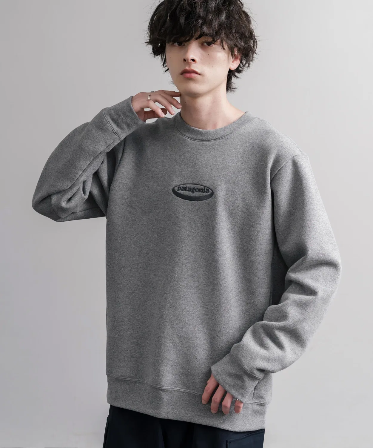 Мужское/Женское худи с длинным рукавомPatagonia M S 95 OVAL LOGO UPRISAL CREW SWEATSHIRT, Grey