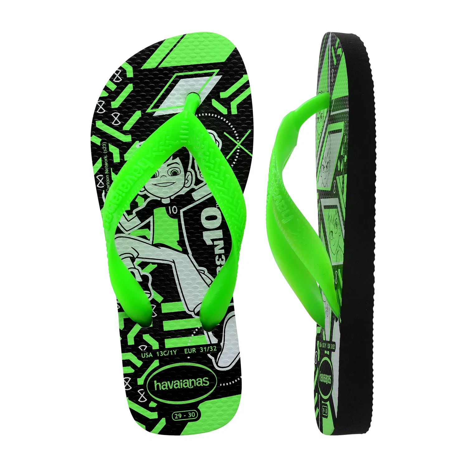 Шлепанцы детские с принтом PJ Masks Havaianas, зеленый — фото 4