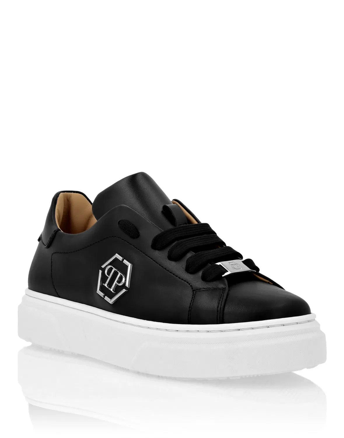 Детские кроссовки кожаные The Plein Original Philipp Plein, черный
