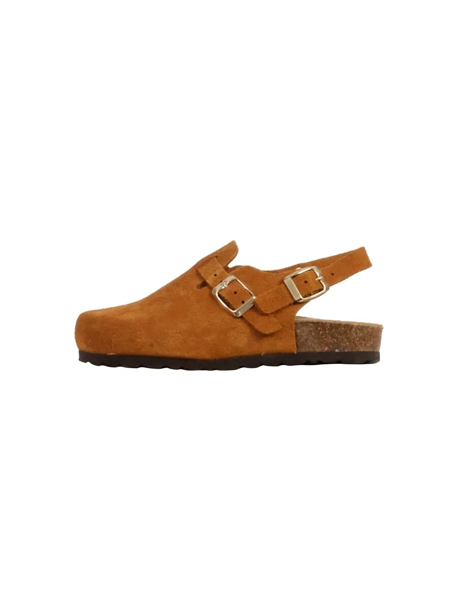 Тапочки The Divine Factory 'Kinder-Pantolette aus Leder Noga Boreali BS Edge' коричневого цвета