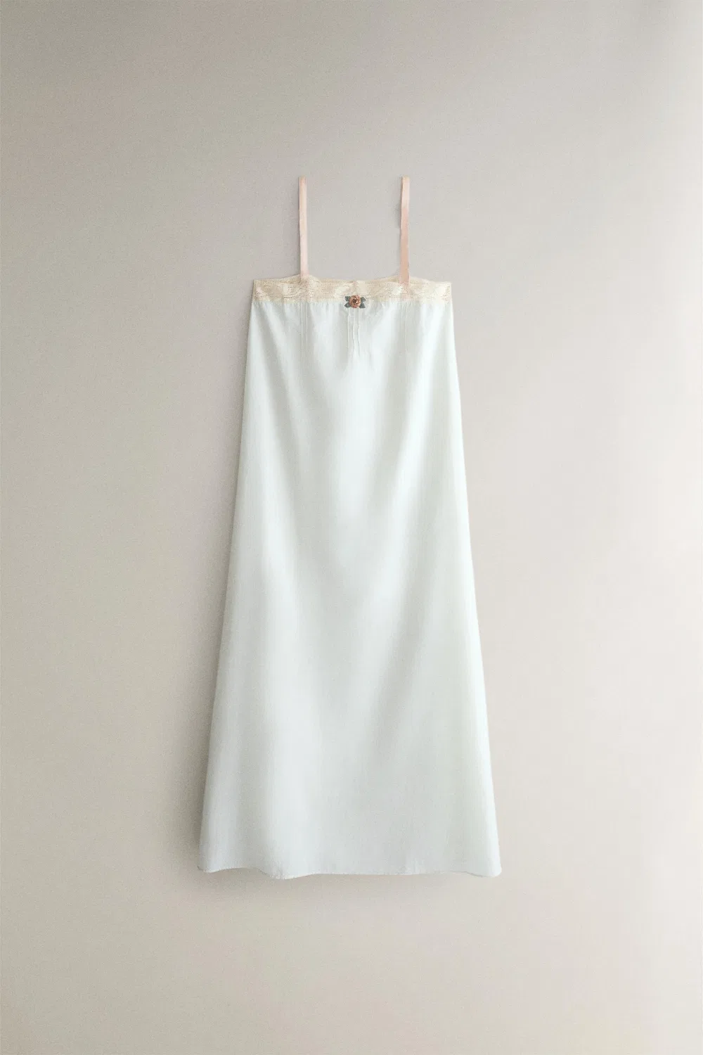 Ночная рубашка с цветочным кружевом ZARA, Light blue