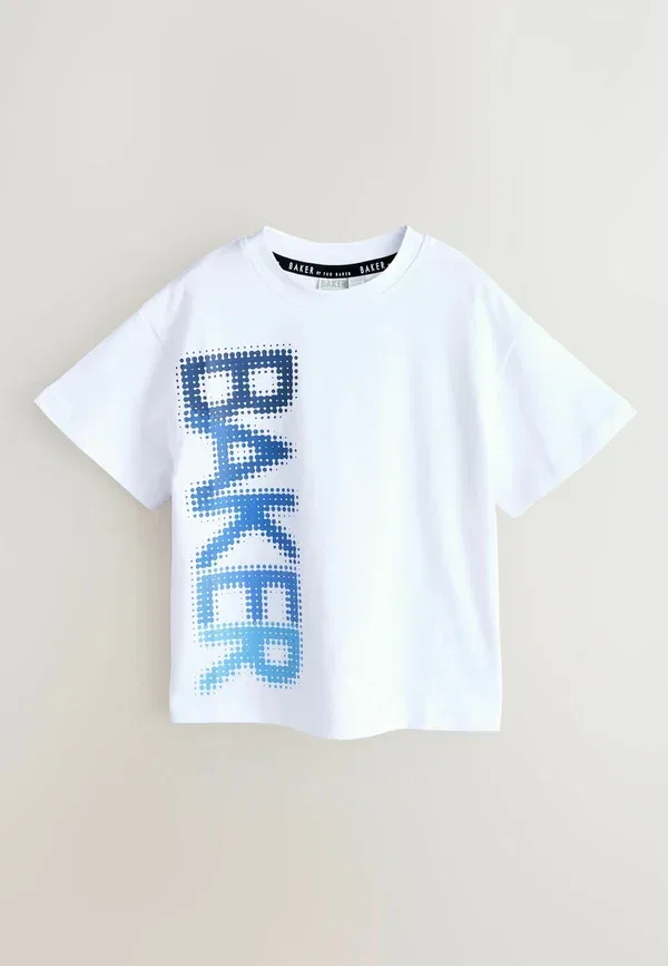 Стандартный крой - графический принт, комплект из 5 футболок с принтом Baker By Ted Baker, белый/синий/серый — фото 2