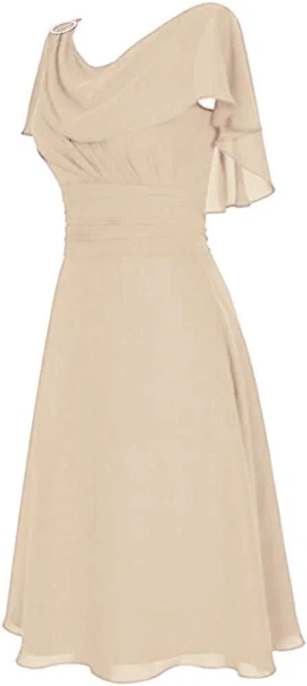Женское повседневное платье с накидкой из шифона Chiffon, Beige