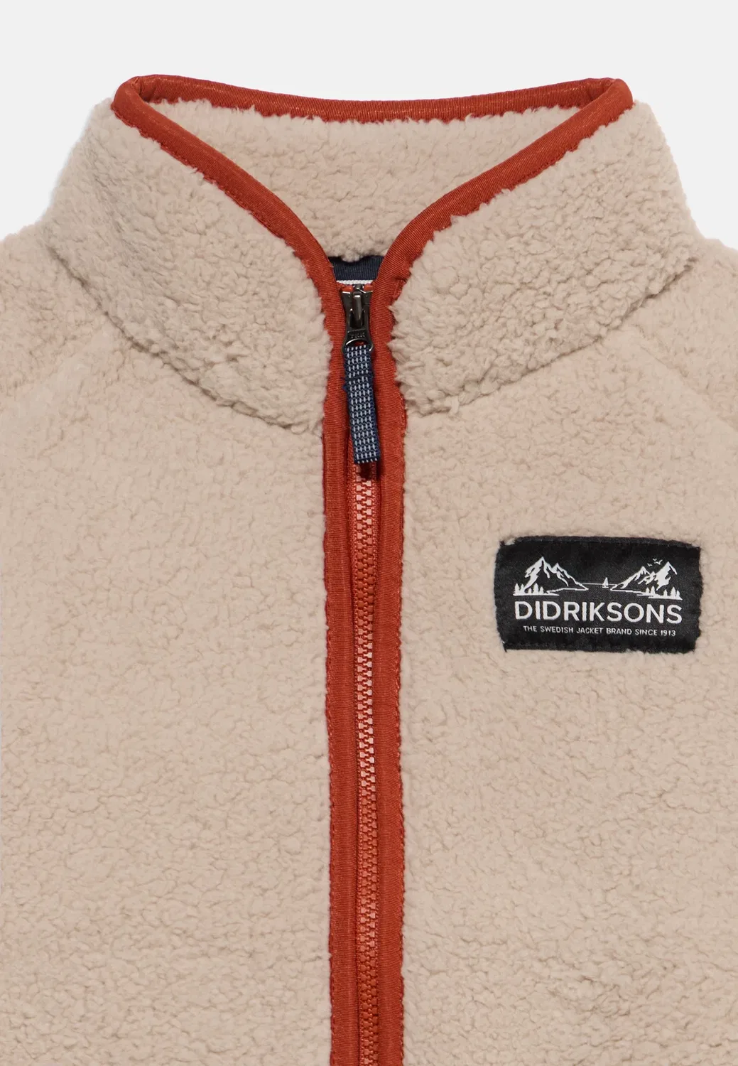 Куртка унисекс Gibbs на молнии из флиса Didriksons, Beach Beige/Rust — фото 3