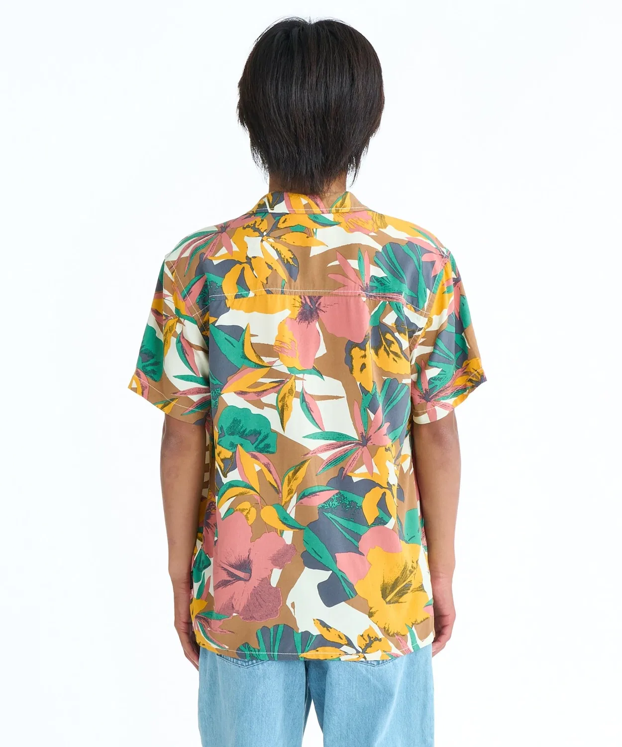 Детская рубашка с коротким рукавом из вискозы Safe Paradise Quiksilver, Yellow — фото 3