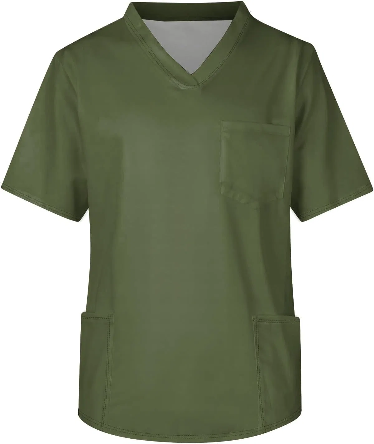 Мужская футболка с V-образным вырезом и карманом, Army Green
