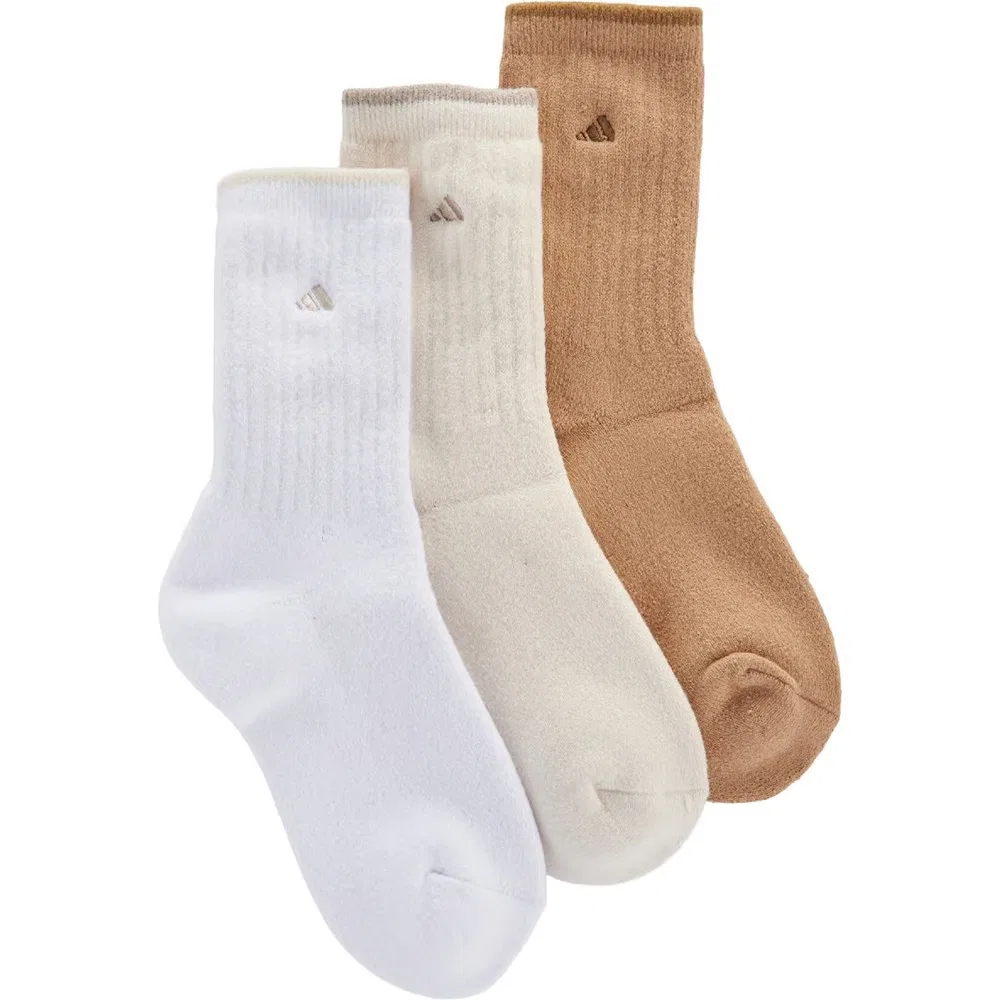 Женские носки средней высоты комплект из 3 пар с мягкой подкладкой Adidas, Warm Beige/Wonder White