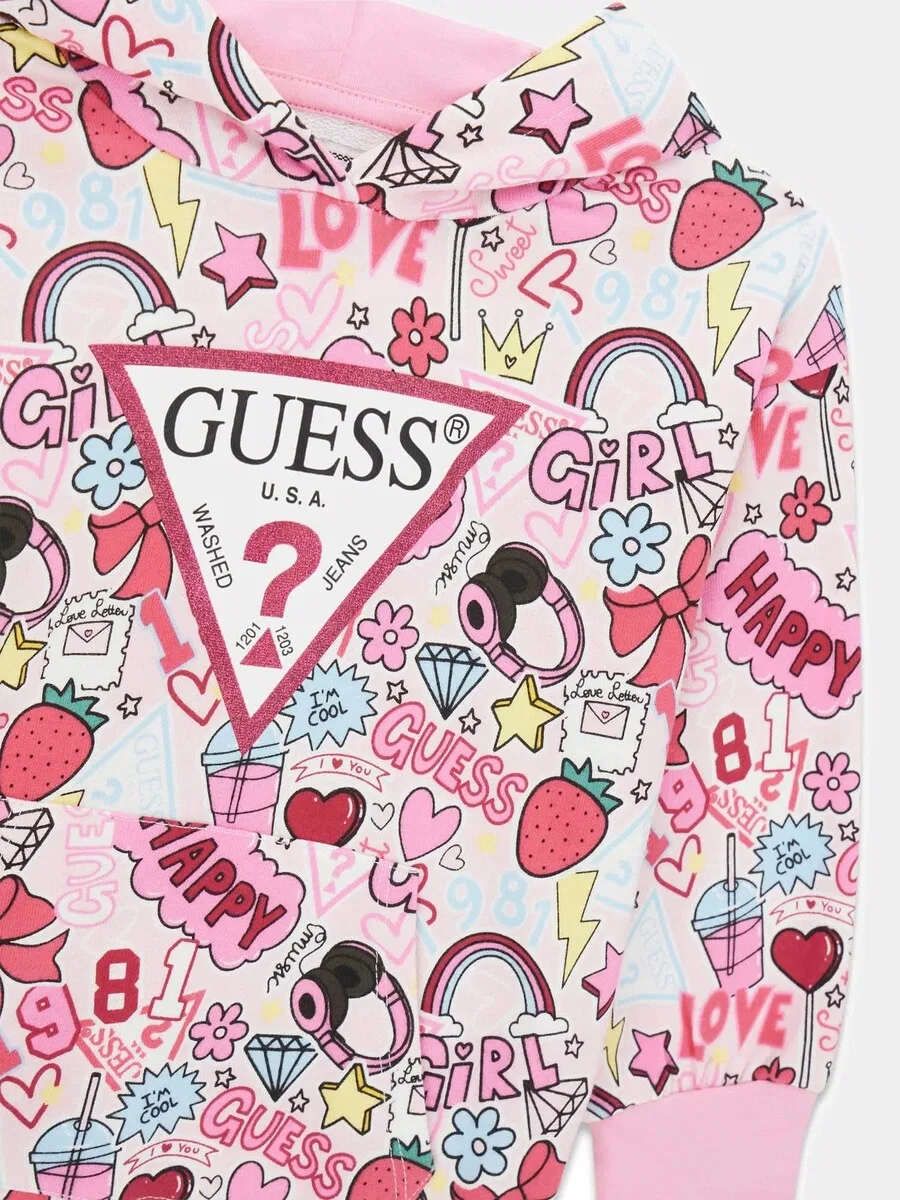 Свитшот GUESS в розовом, приглушенно-розовом и темно-розовом цветах — фото 3