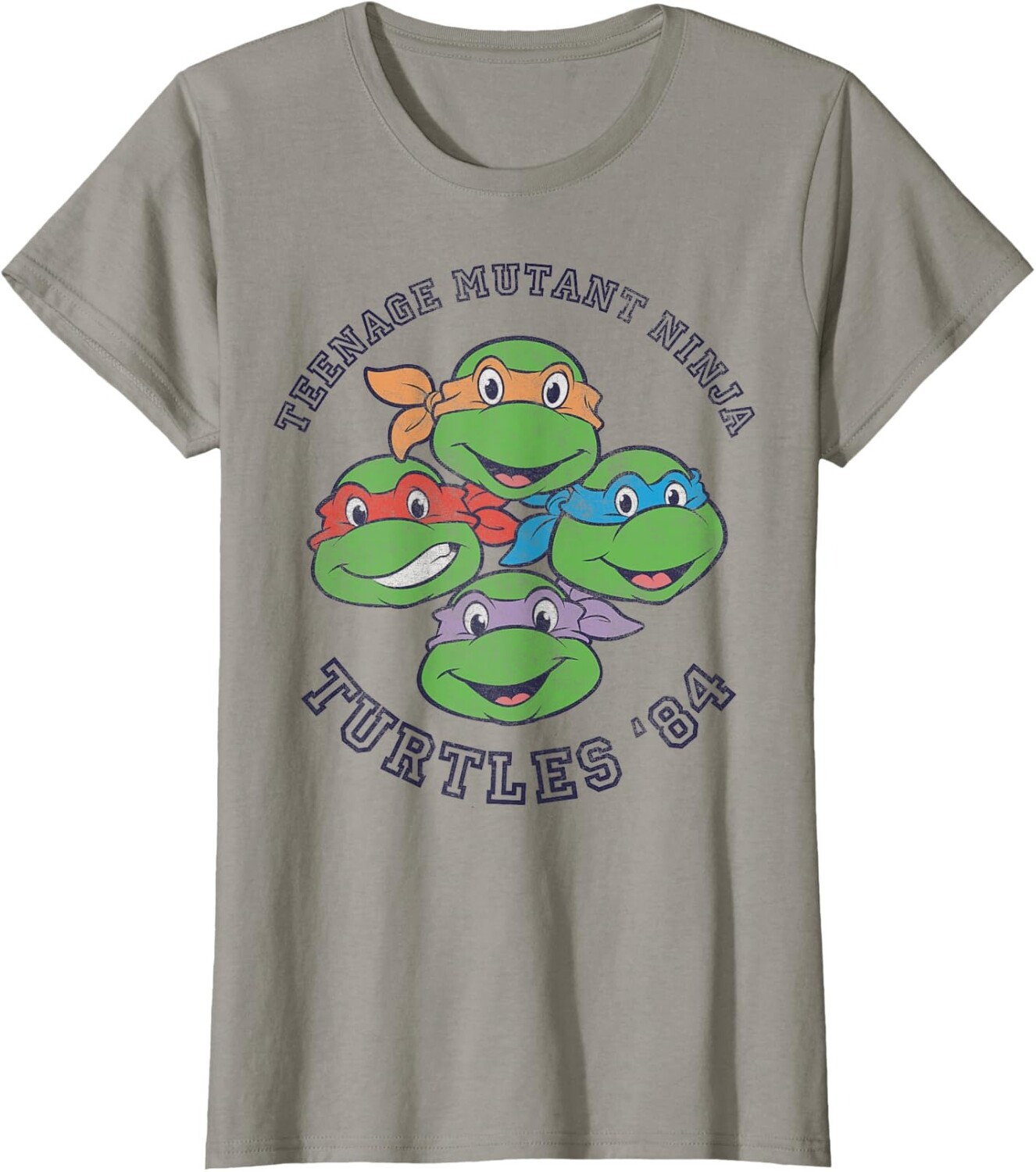 

Женская футболка Teenage Mutant Ninja Turtles Old School 1984, серый сланец