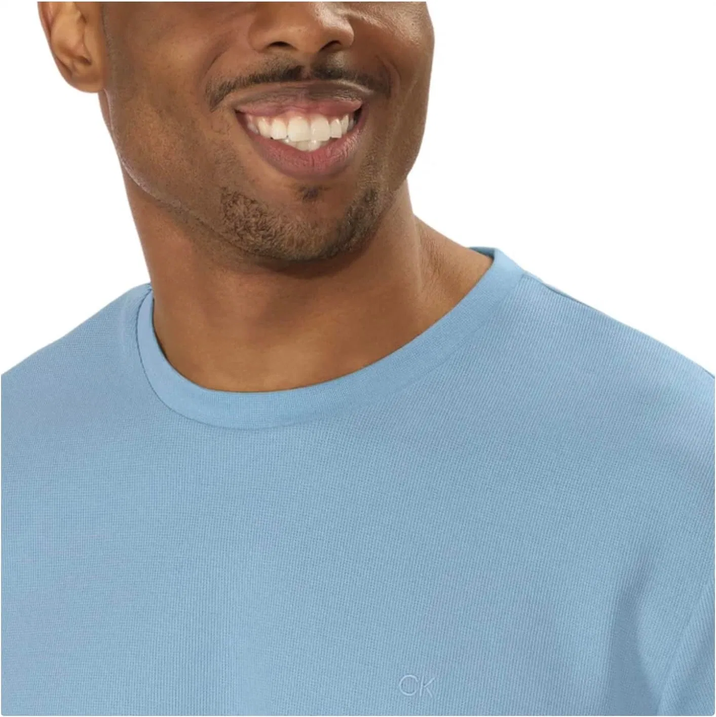 Мужская классическая футболка с вафельной текстурой Calvin Klein, Blue — фото 3