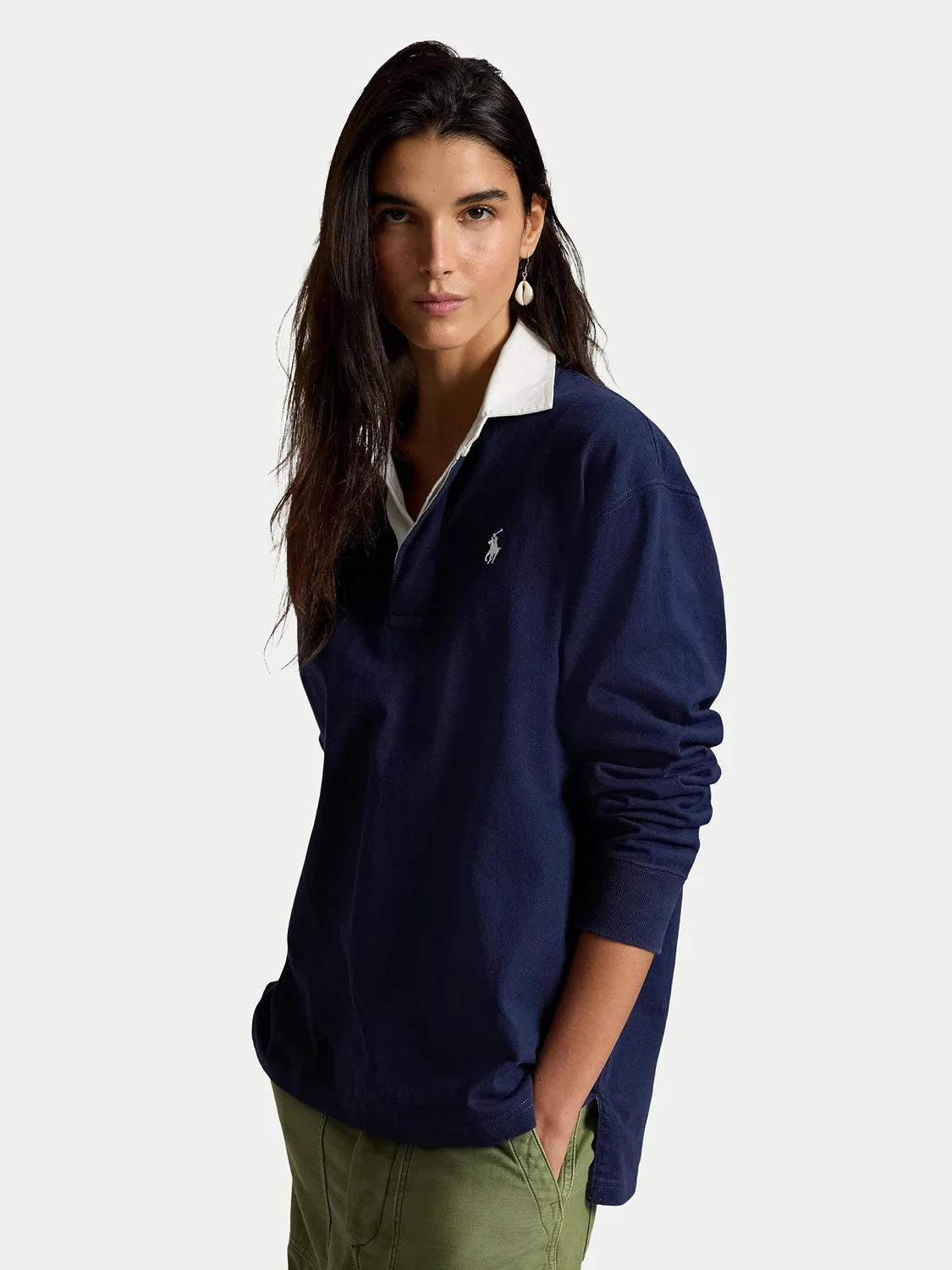 Женский пуловер стандартного кроя Polo Ralph Lauren, темно-синий