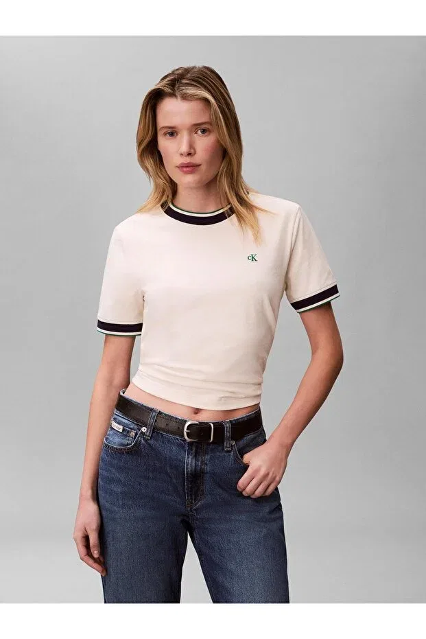 Женская футболка с принтом Calvin Klein, Stone Color — фото 2